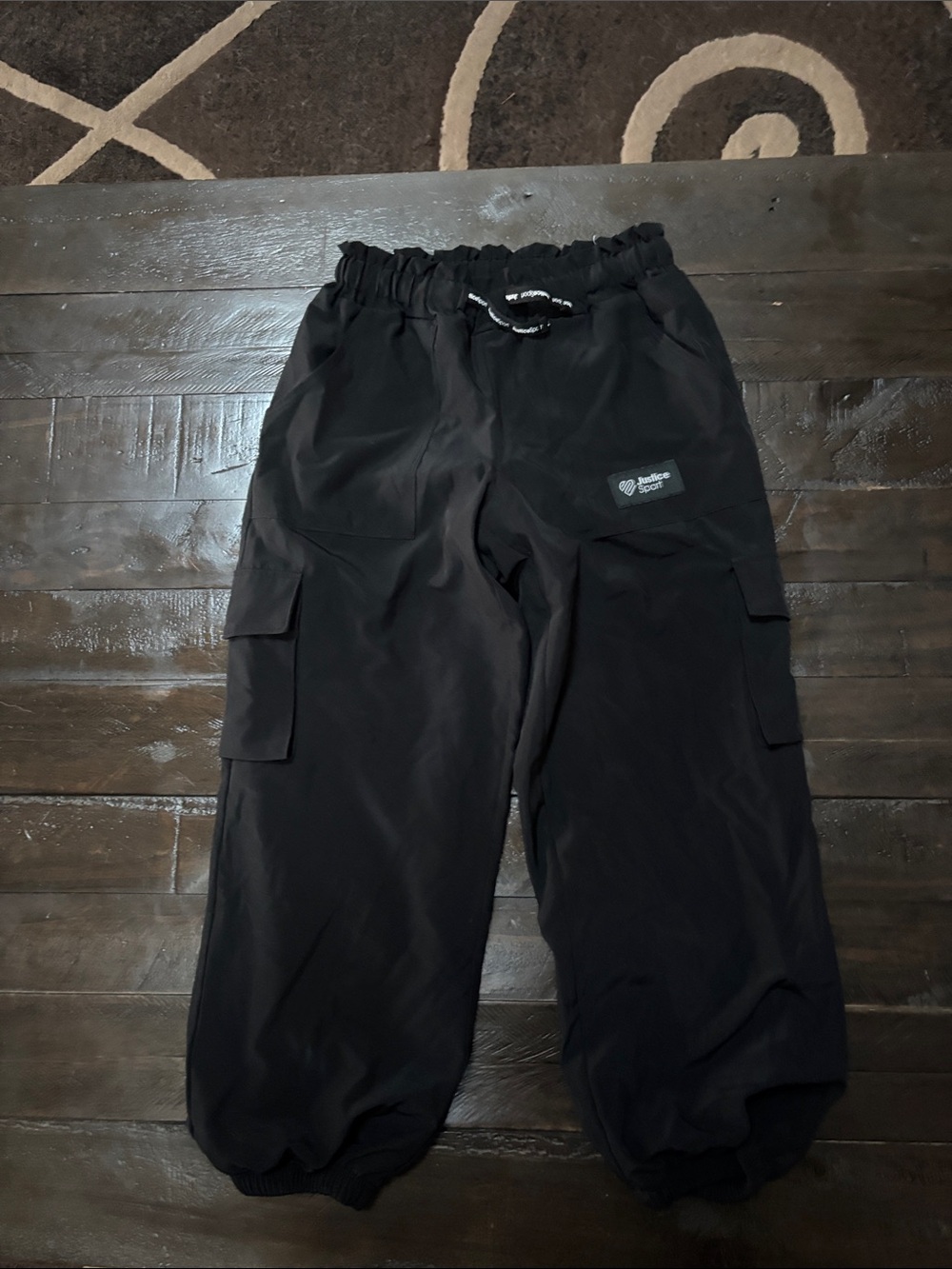 Black Cargo Jogger Pants - justice